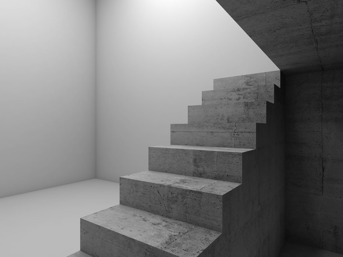 Decoração com bloco de concreto: Escadas