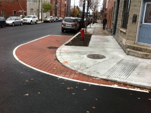 Medida de traffic calming: diminuição de raio de giro